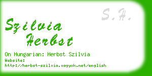szilvia herbst business card